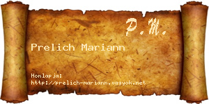 Prelich Mariann névjegykártya
