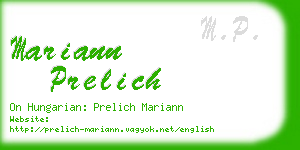 mariann prelich business card